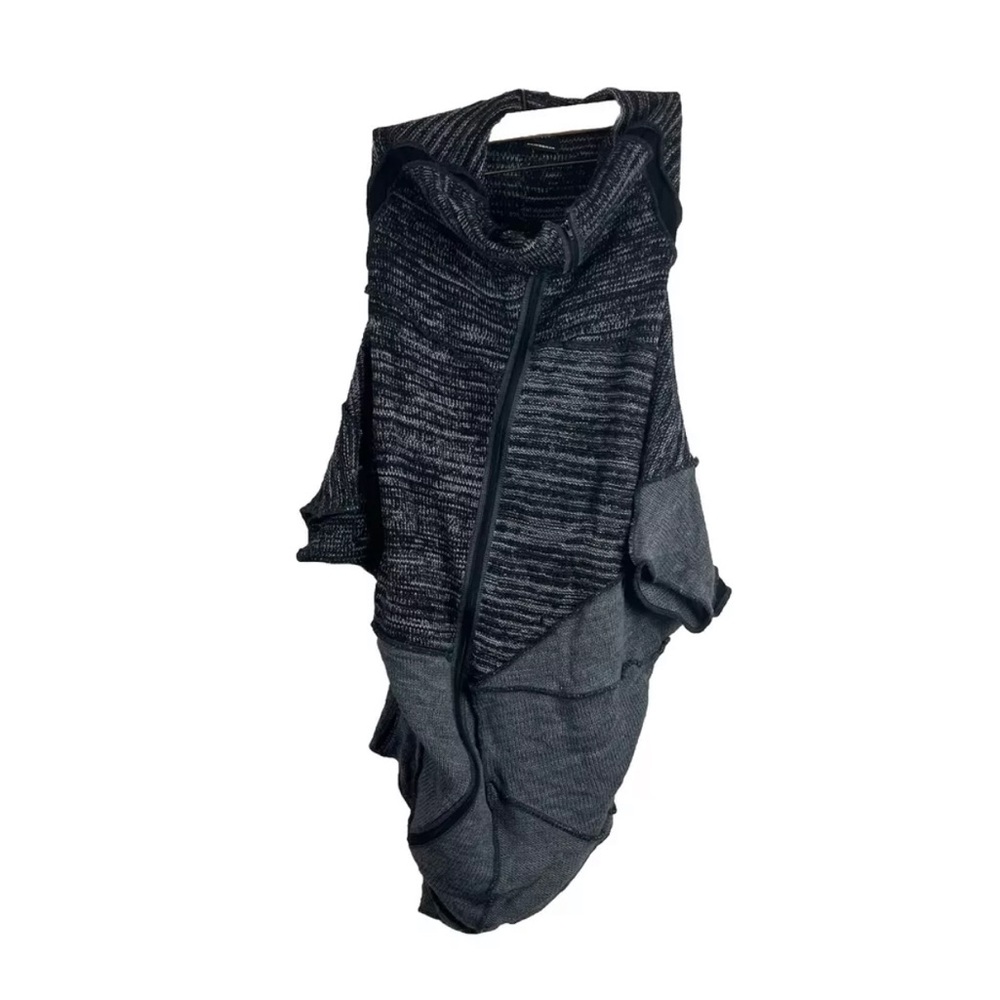 DEMOBAZA Sweater Futuristic Asymmetrical Zip Knit Tunic
